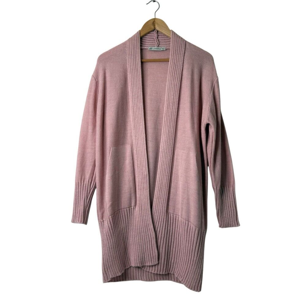 Misell Wool Blend Cardigan Size 38-M Knitted Open Front Cardigan Minimalist Cozy